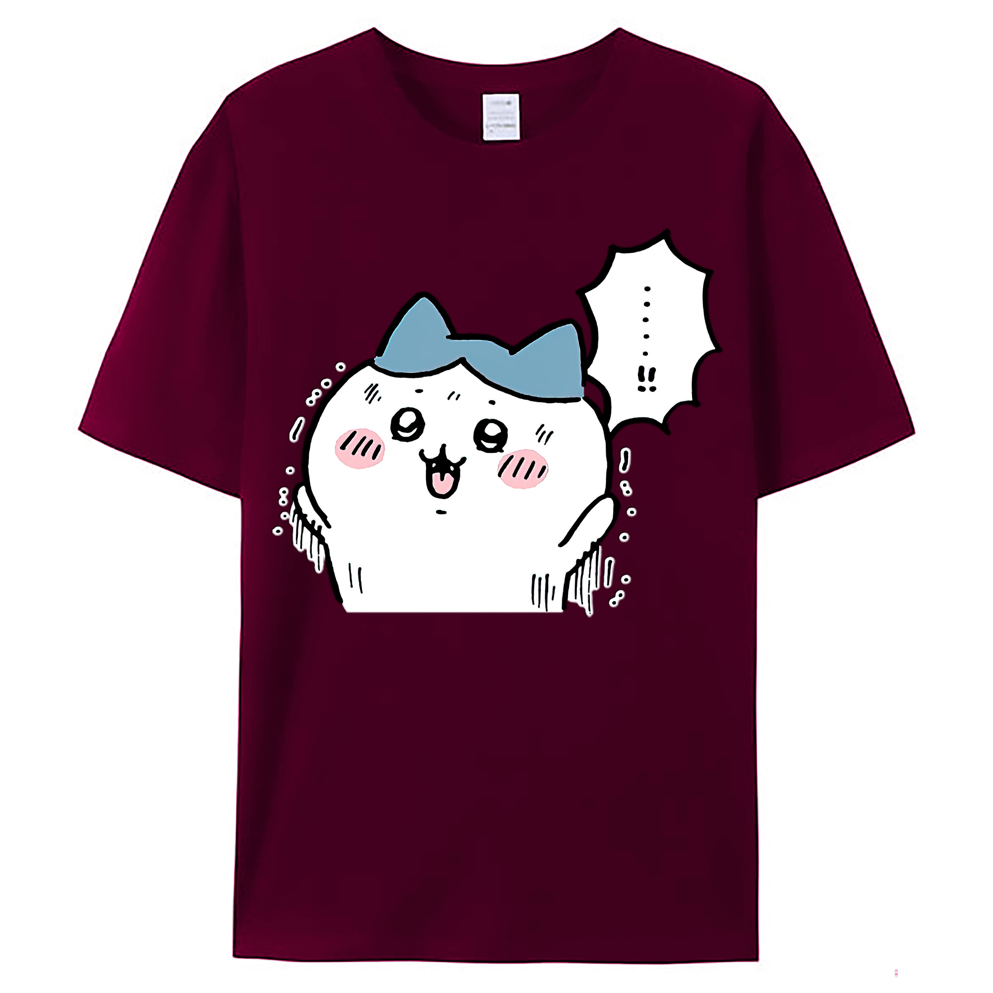 （画像用） ちいかわ ハチワレ Chii-kawa hachiware レディースカジュアルプリントTシャツ（綿100％）